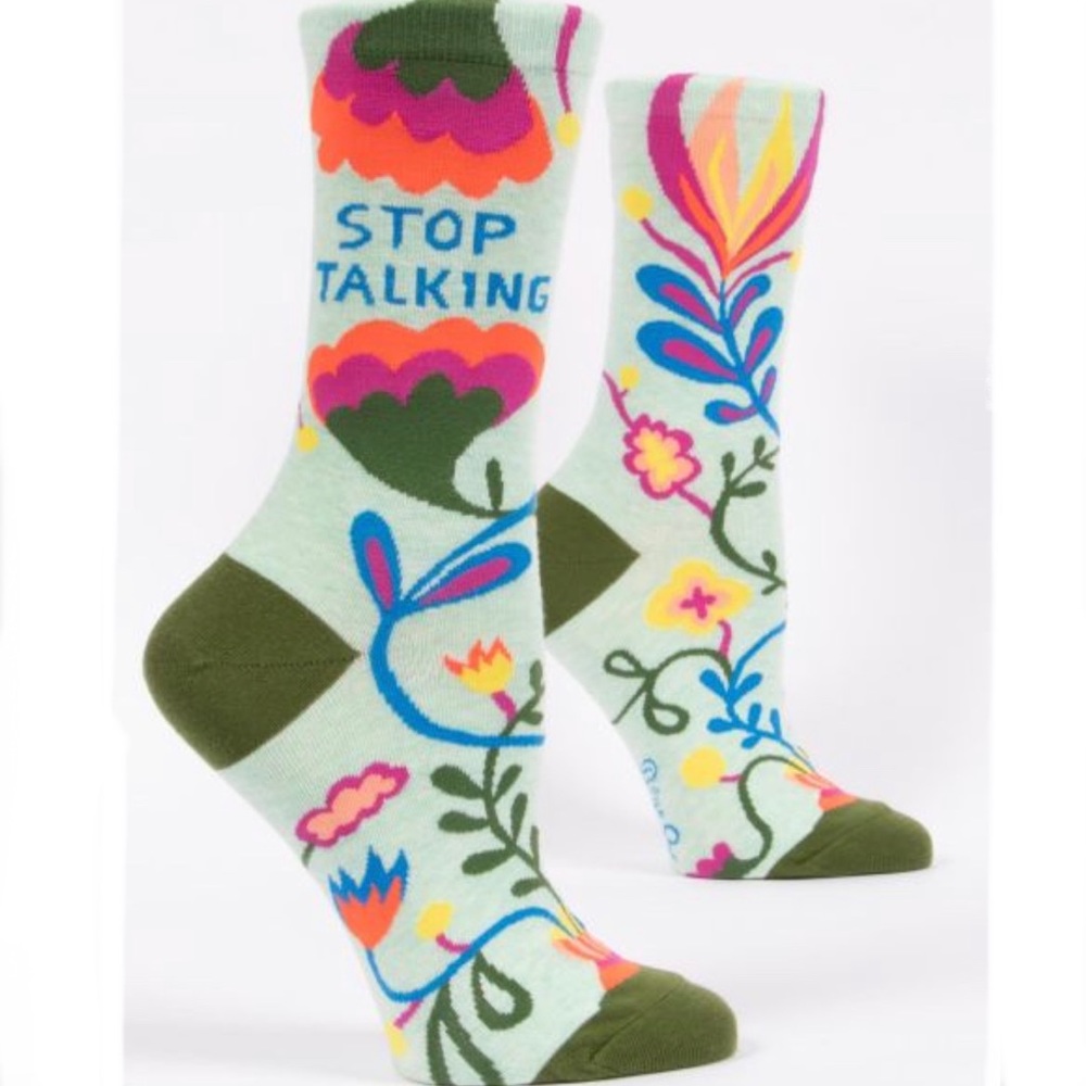 "Stop Talking" Women's Crew Socks NWT